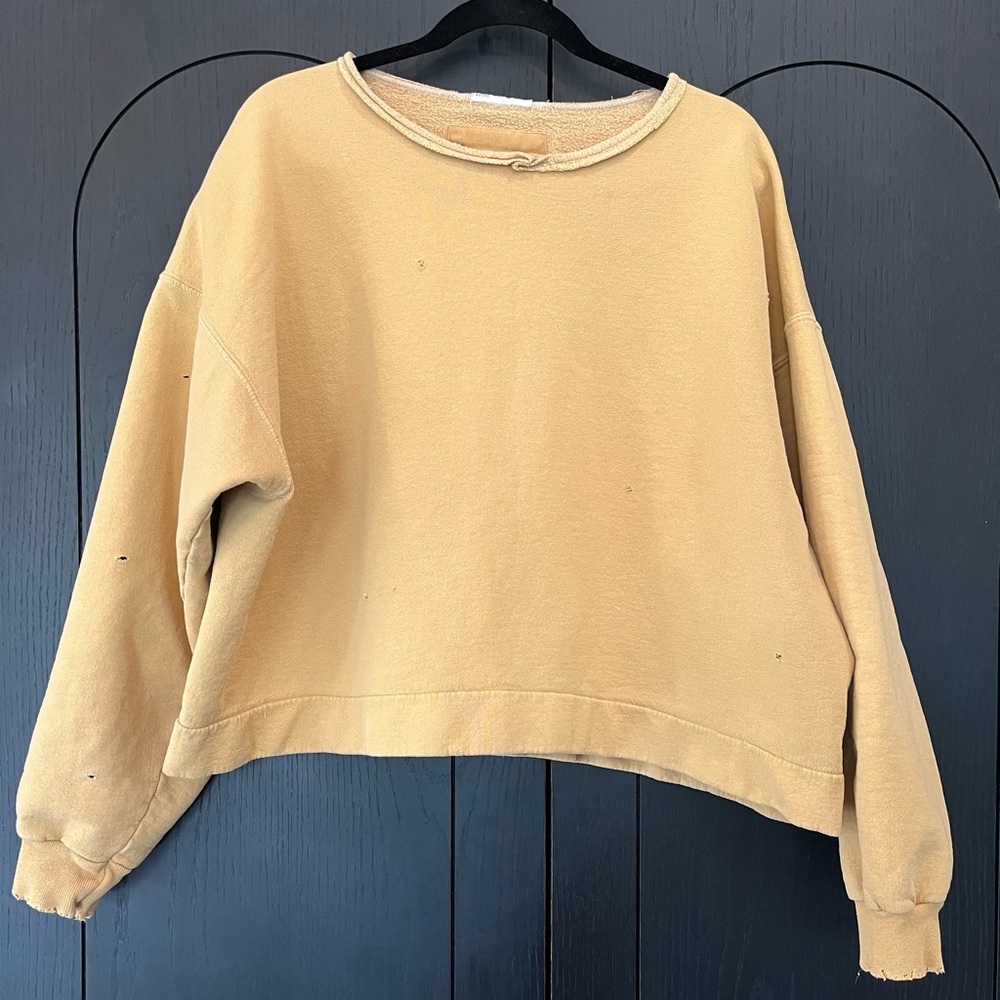 Rachel Comey Cropped Boxy Sweatshirt in Faded Yellow